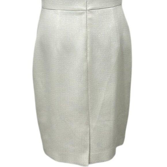 Tahari Ivory Gold Shimmer Sheath Dress Size 8 - Picture 12 of 13